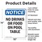 Signmission No Drinks Or Food On Pool Table, 10 in W x Rectangle, Aluminum OS-2PACK-NS-A-1014-V-14494 - alternate 6